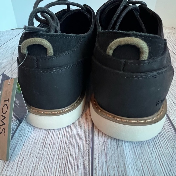 TOMS Black Leather Navi Oxfords Shoes 12 main image 9